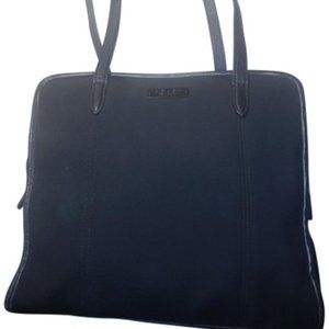 vintage black COACH Nylon zip tote leather…